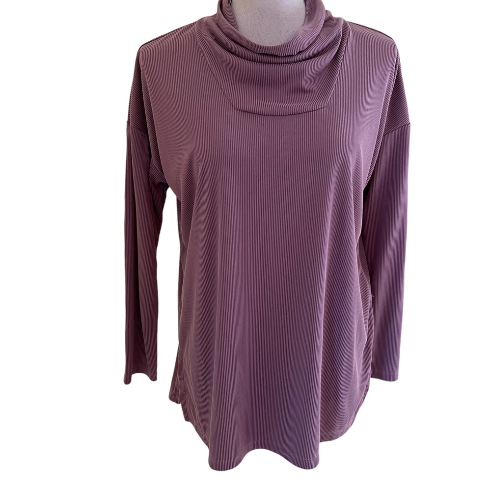 J. Jill Pure Jill Mauve Ribbed Knit Cowl Neck Top S